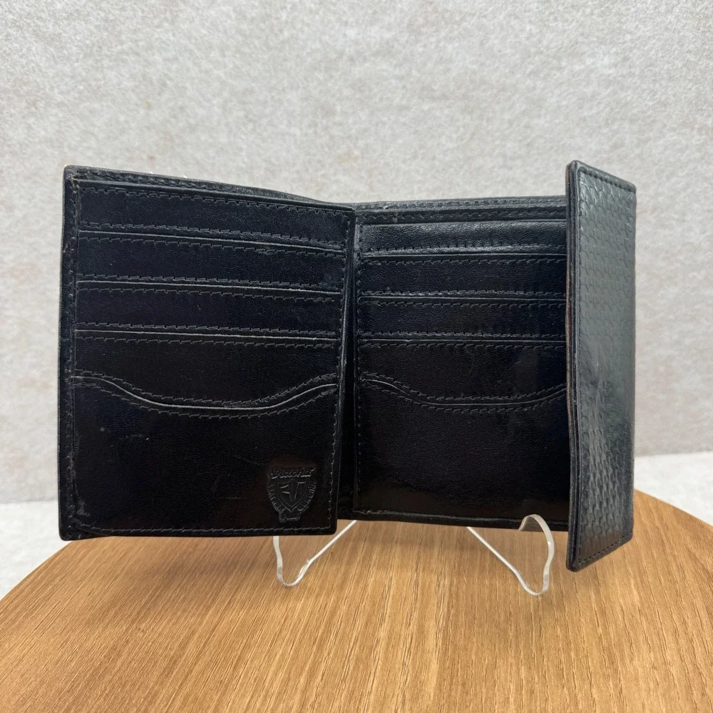 Leather Cork Trifold Wallet OS Black Tan Boho‎ Natural Eco Friendly 5x4